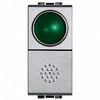 Выключатель 1-клавишный кнопочный LIVING LIGHT, скрытый монтаж, алюминий |  код. NT4038V |  Bticino